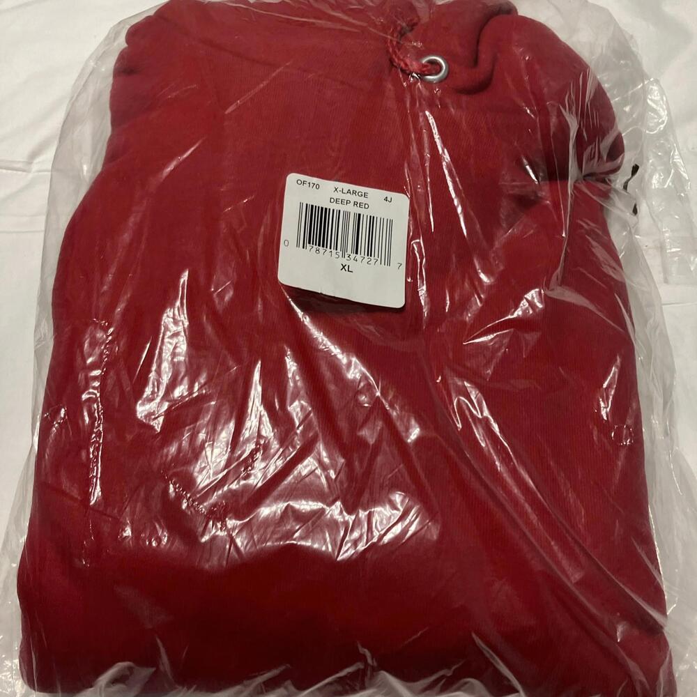 Hanes EcoSmart Deep Red Mens XL Pullover Hoodie Fleece Sweatshirt New In Bag